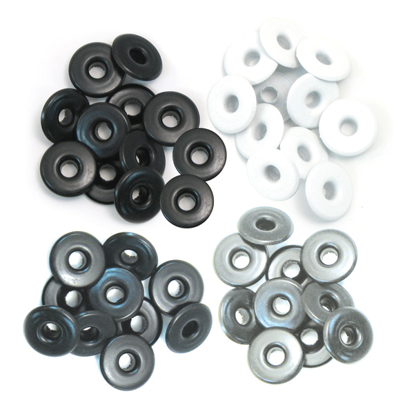 Wide Eyelets - grey - 40 Stück